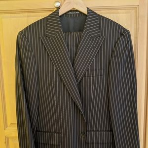 Versace Black/White pinstripe men's suit 40R